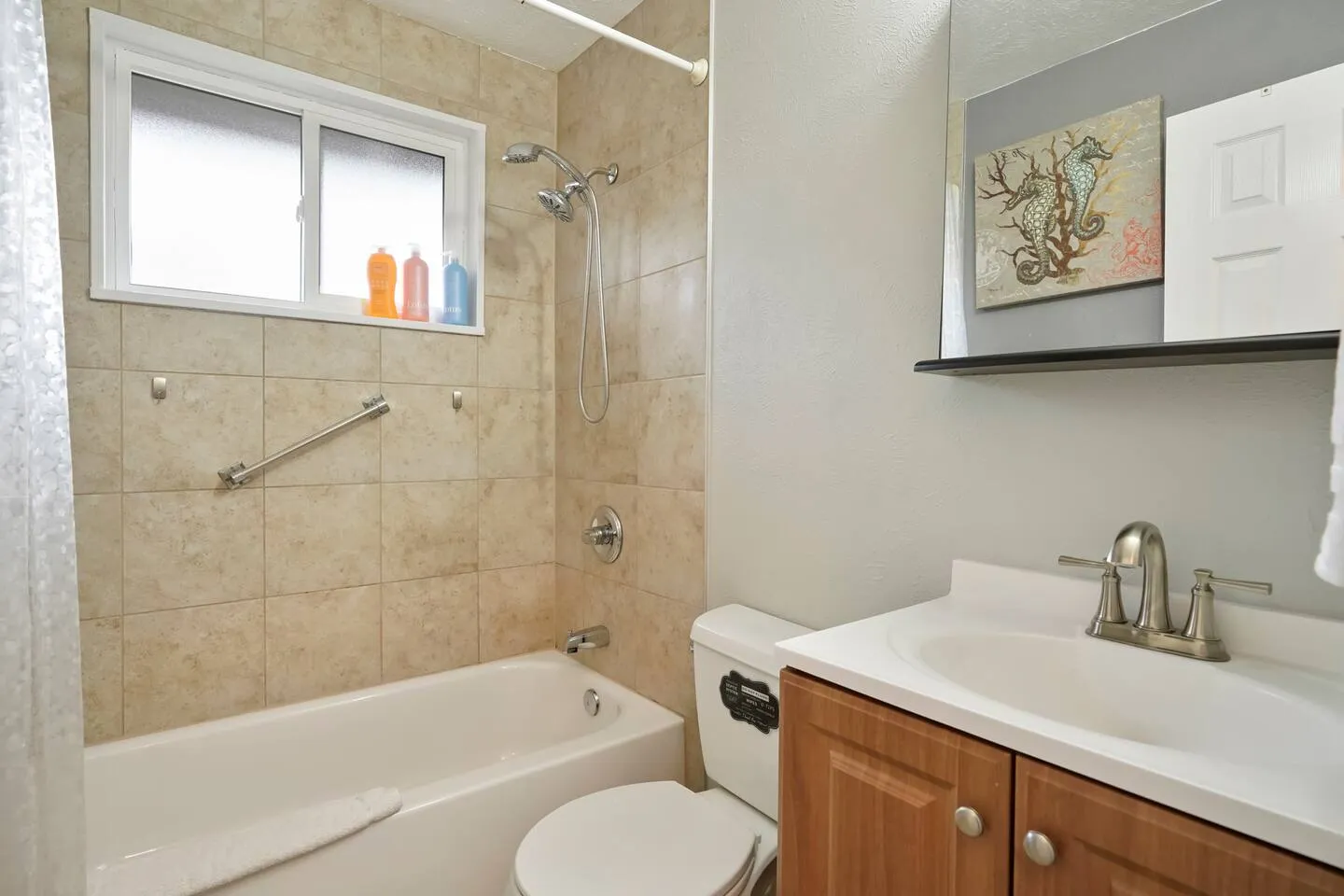 Full bathroom at the Lakewood duplex