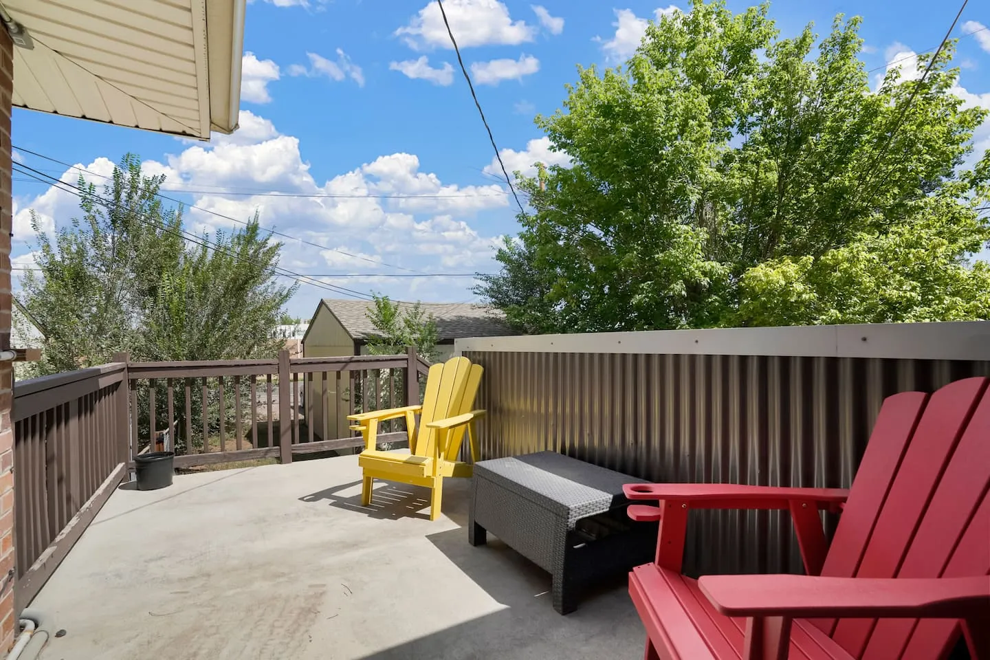 Upper deck with Adirondack chairs